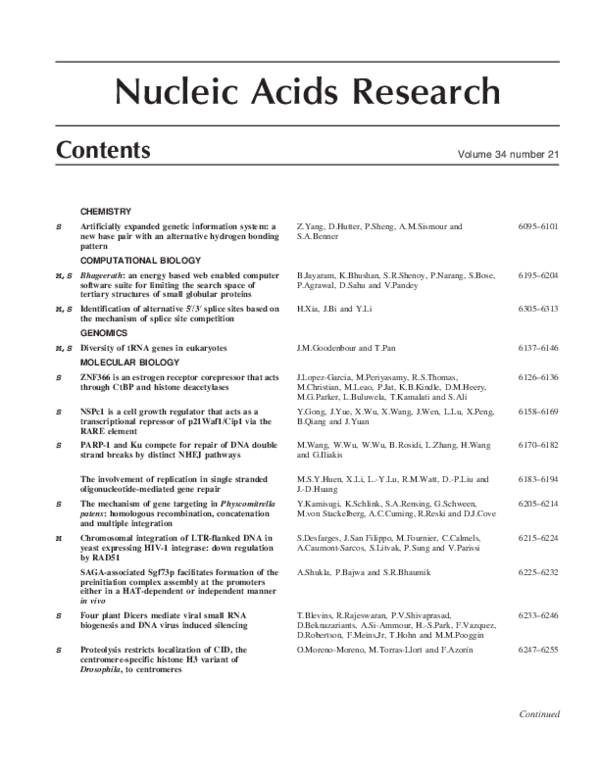 (PDF) Nucleic Acids Research Parmjit Jat Academia.edu