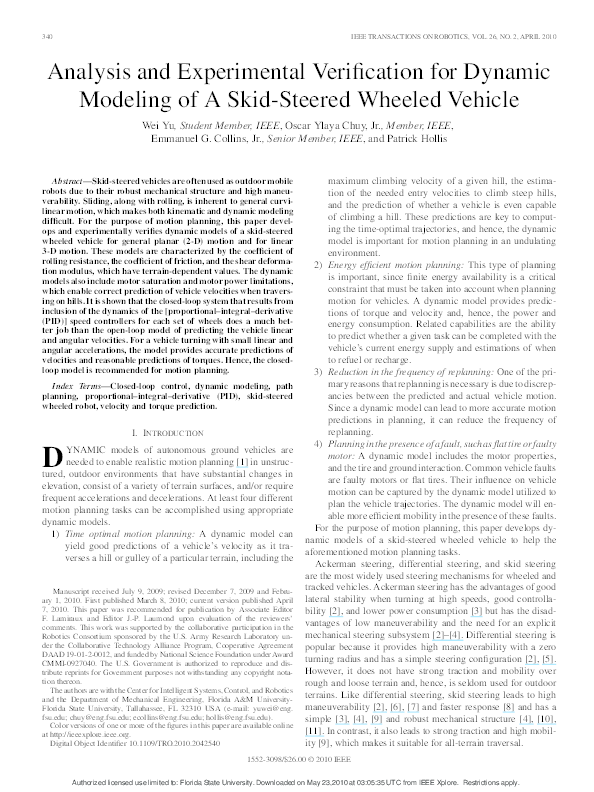 (PDF) Analysis and Experimental Verification for Dynamic Modeling of A ...