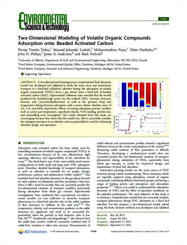(PDF) Two-Dimensional Modeling of Volatile Organic Compounds Adsorption ...