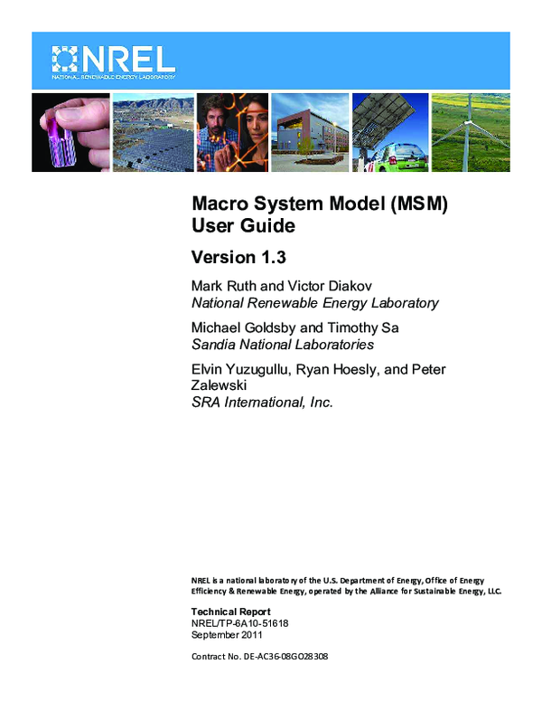 (PDF) Macro System Model (MSM) User Guide, Version 1.3