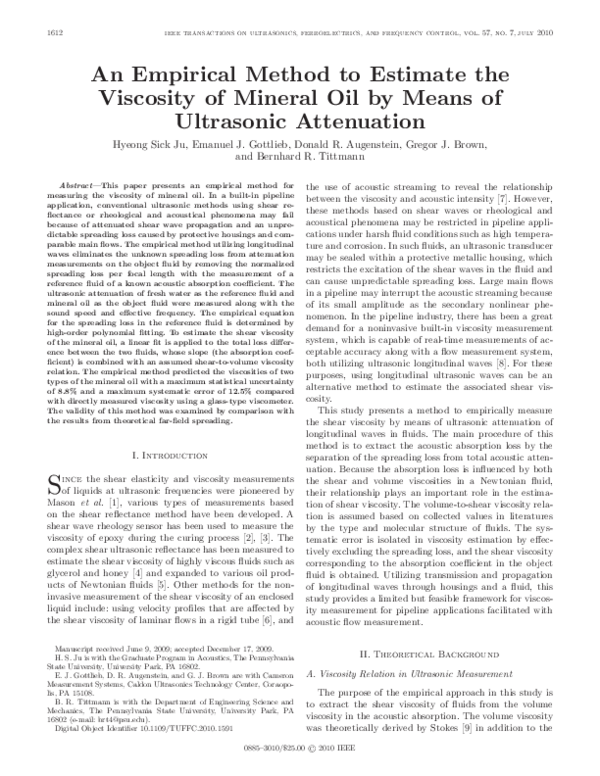 (PDF) An empirical method to estimate the viscosity of mineral oil by ...