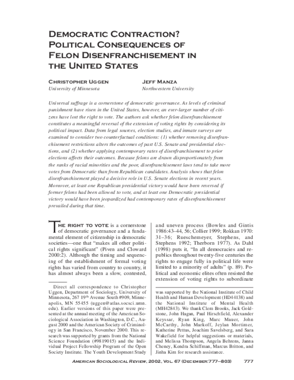 Felon disenfranchisement laws picture