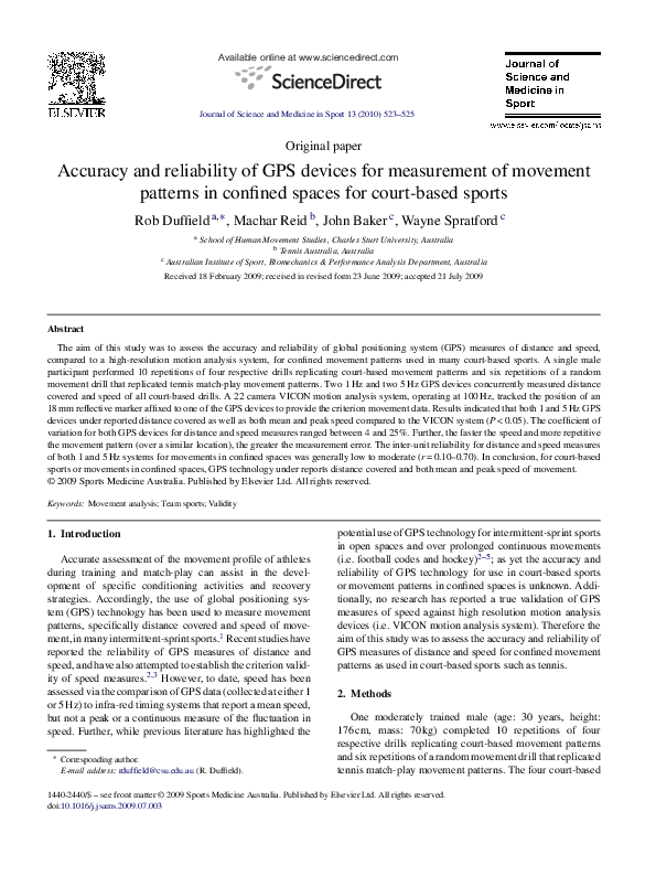 (PDF) Accuracy and reliability of GPS devices for measurement of ...