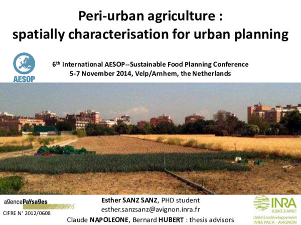(PDF) Peri-urban agriculture : spatial characterisation for urban planning