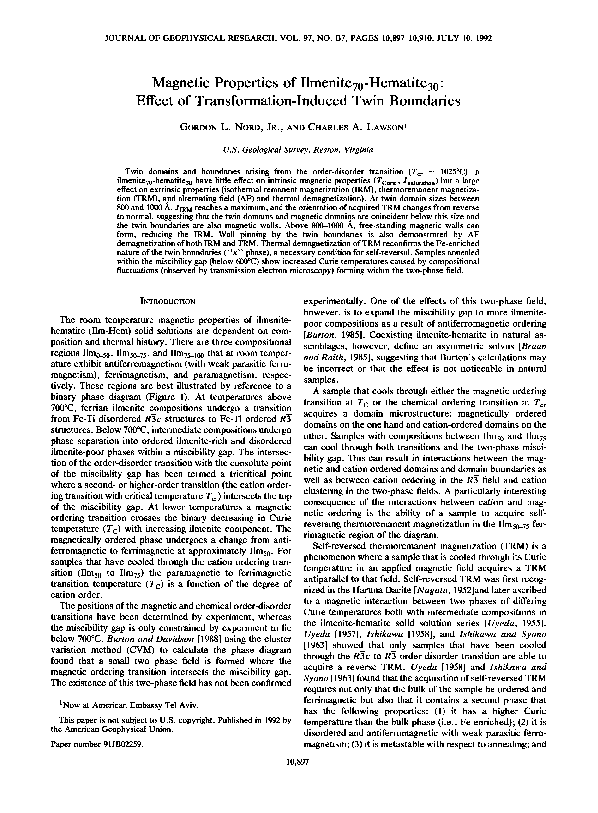 (PDF) properties of ilmenite 70 hematite 30 Effect of