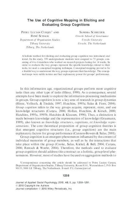 (PDF) The Use of Cognitive Mapping in Eliciting and Evaluating Group ...