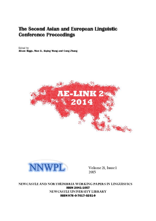 (PDF) The Word Order Of The Directional Serial Verb Construction In