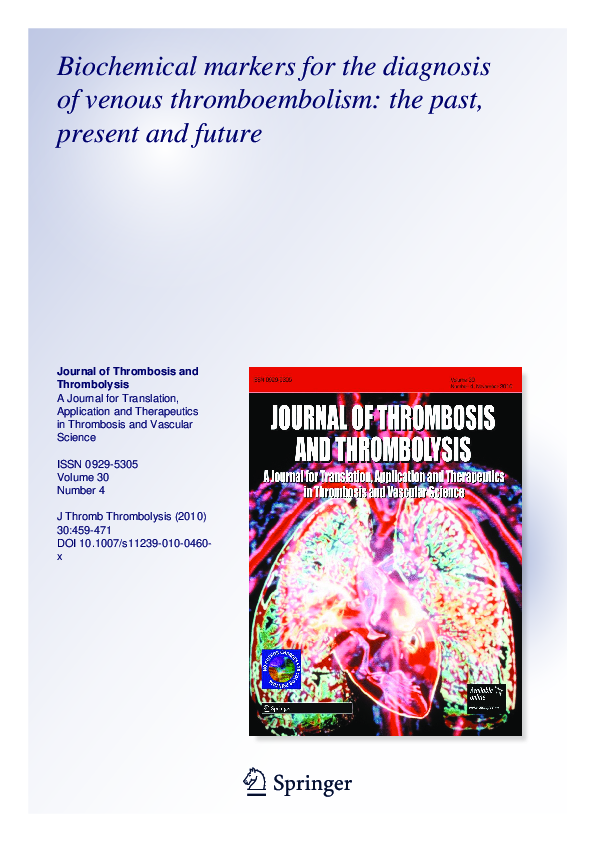 (PDF) Biochemical markers for the diagnosis of venous thromboembolism ...