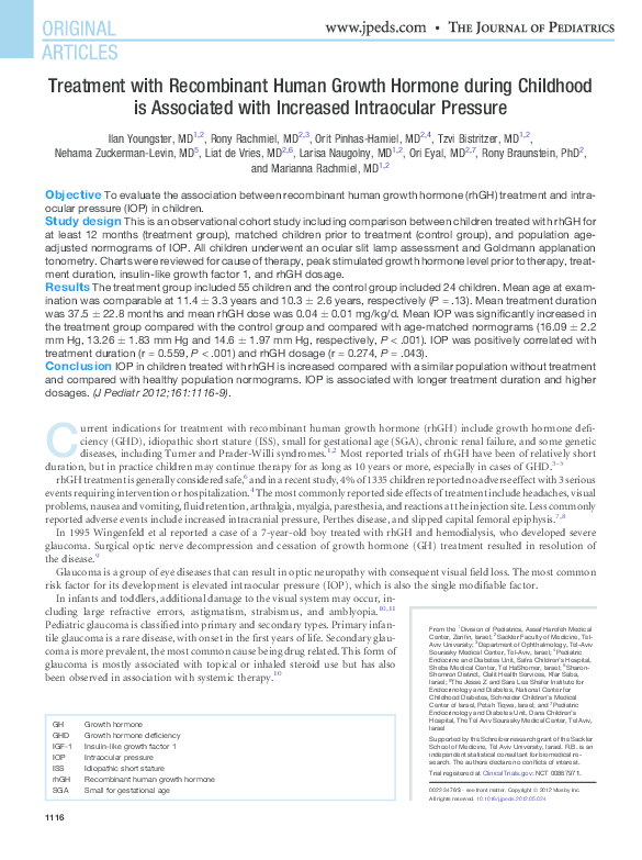 (PDF) Treatment with Recombinant Human Growth Hormone during Childhood ...