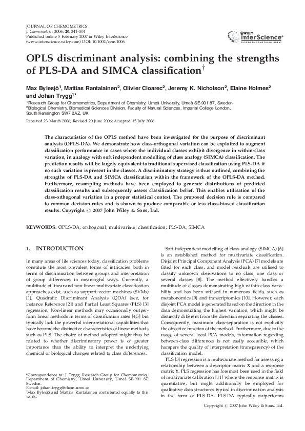 Discriminant analysis thesis image