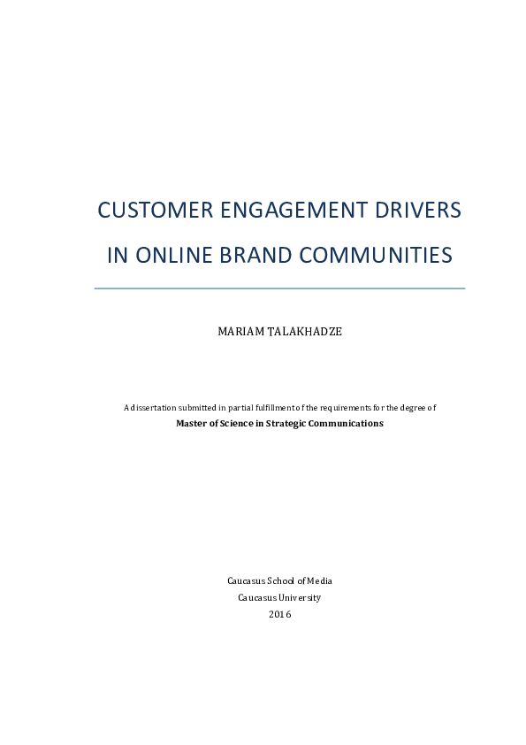 Customer engagement dissertation picture