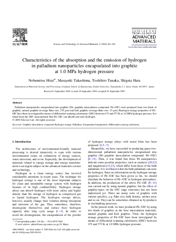 (PDF) Characteristics of the absorption and the emission of hydrogen in ...