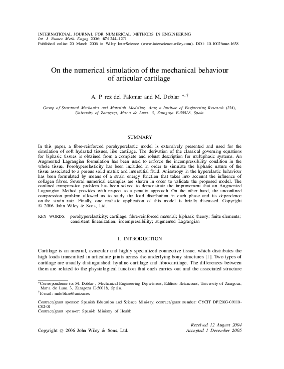 (PDF) On the numerical simulation of the mechanical behaviour of ...