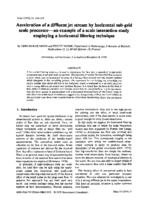 (PDF) Acceleration of a diffluent jet stream by horizontal sub-grid ...