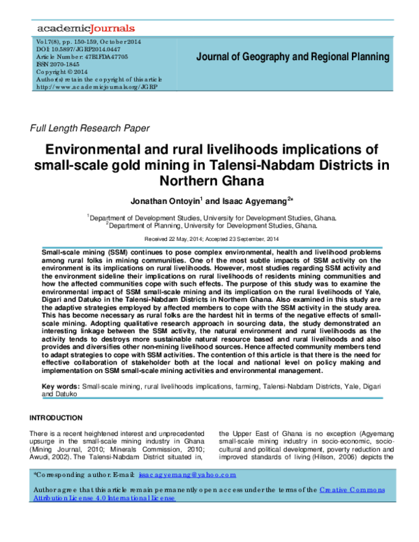 (PDF) Journal of Geography and Regional Planning Environmental and ...