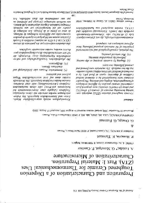 (PDF) Preparation and characterization of a dispersion toughened ...