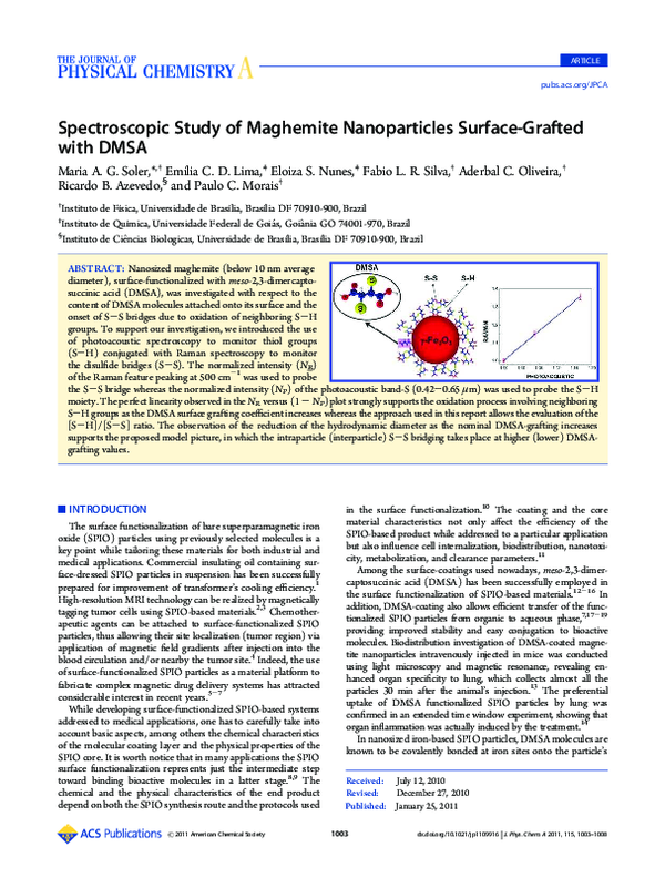 (PDF) Spectroscopic Study of Maghemite Nanoparticles Surface-Grafted ...