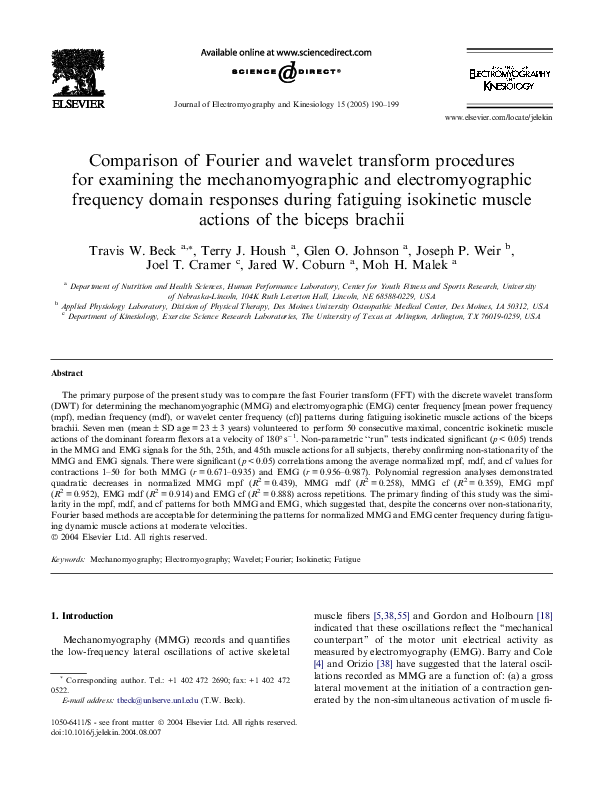 (PDF) Comparison of Fourier and wavelet transform procedures for ...