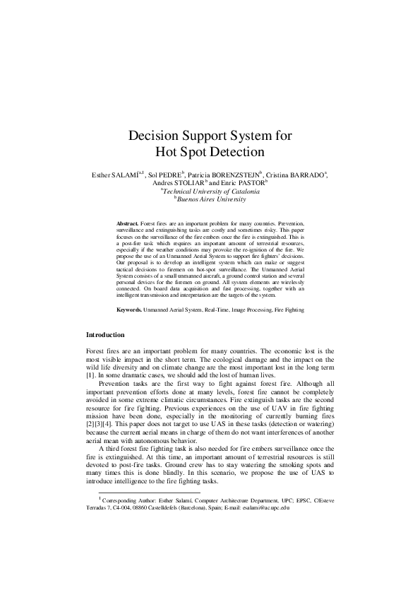 (PDF) Decision support system for hot spot detection A. Stoliar Academia.edu