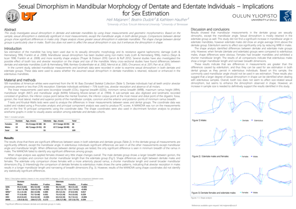 (PDF) Sexual Dimorphism in Mandibular Morphology of Dentate and ...