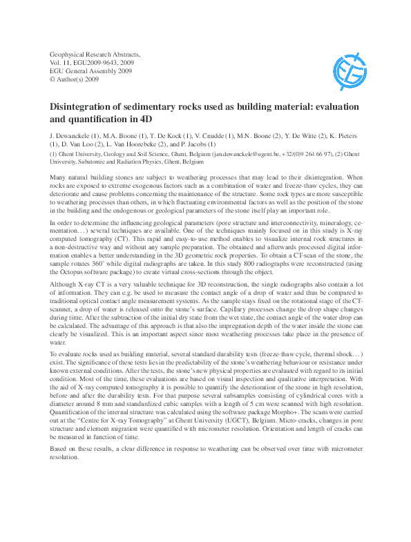 (PDF) Disintegration of sedimentary rocks used as building material ...