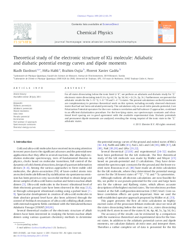 (PDF) Theoretical study of the electronic structure of KLi and ...