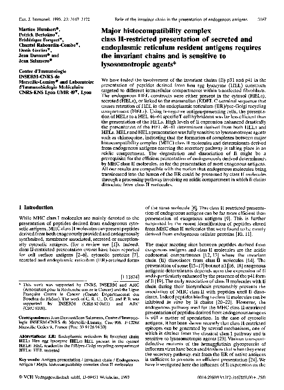 (PDF) Major complex class IIrestricted presentation