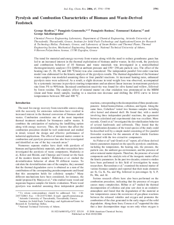 (PDF) Pyrolysis and Combustion Characteristics of Biomass and Waste ...