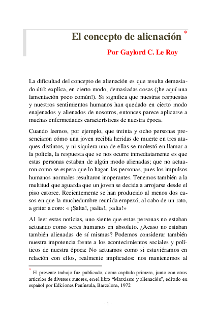 (PDF) El concepto de alienación