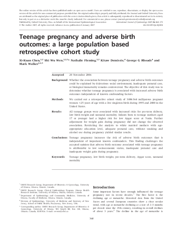 Teenage pregnancy introduction research image