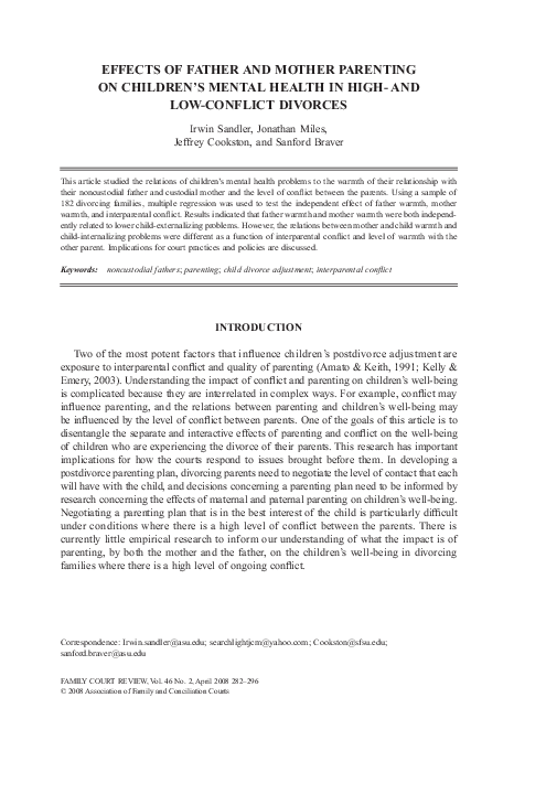 (PDF) EFFECTS OF FATHER AND MOTHER PARENTING ON CHILDREN'S MENTAL ...