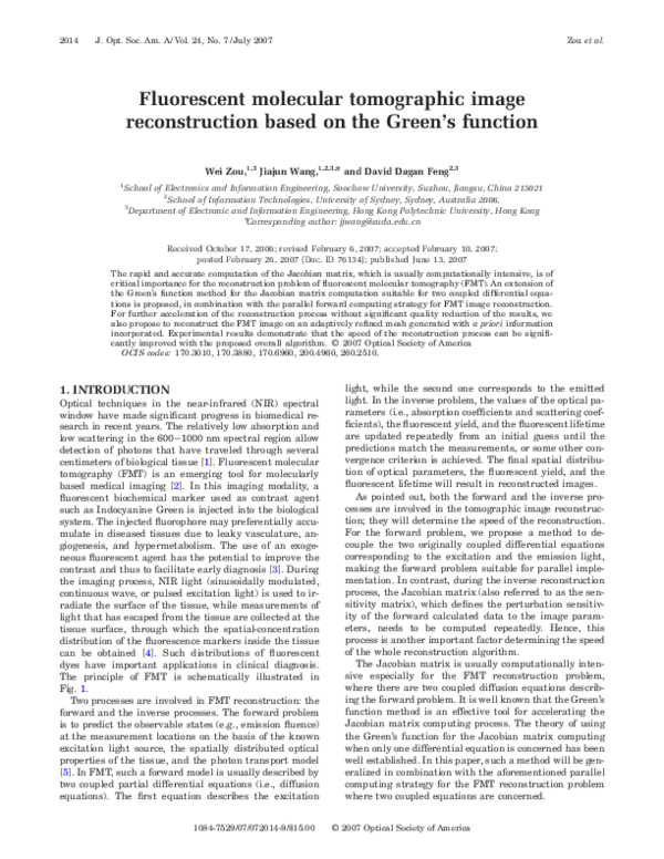 (PDF) Fluorescent molecular tomographic image reconstruction based on ...