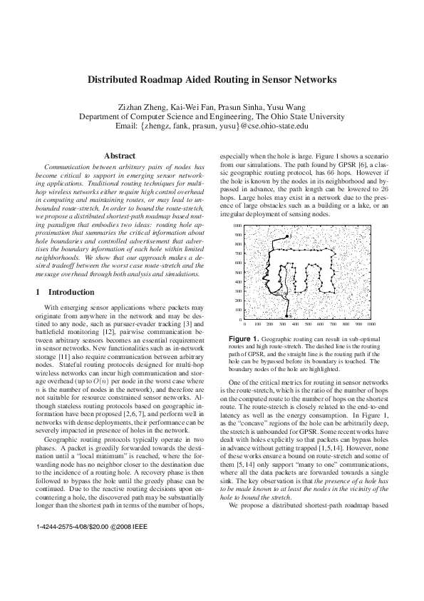 (PDF) Distributed roadmap aided routing in sensor networks