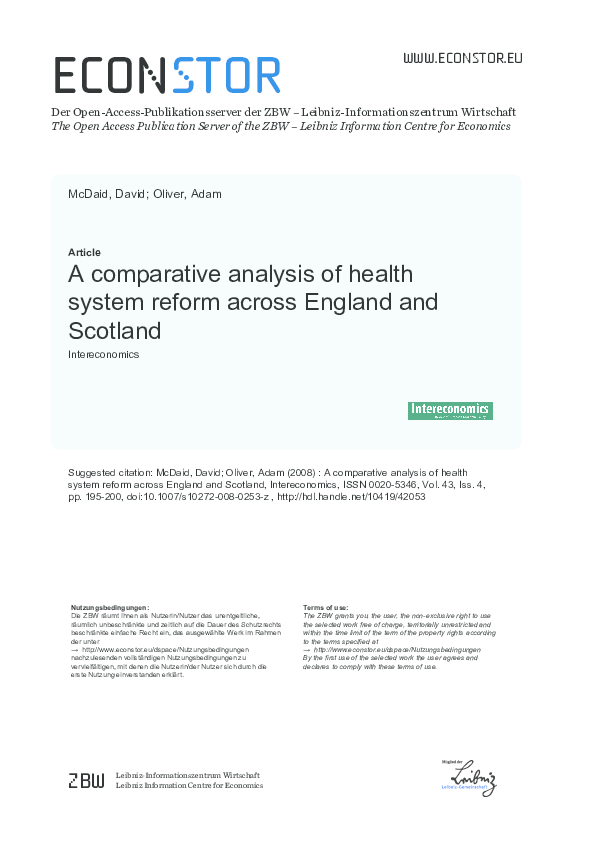 (PDF) Health Systems and Health Reform in Europe