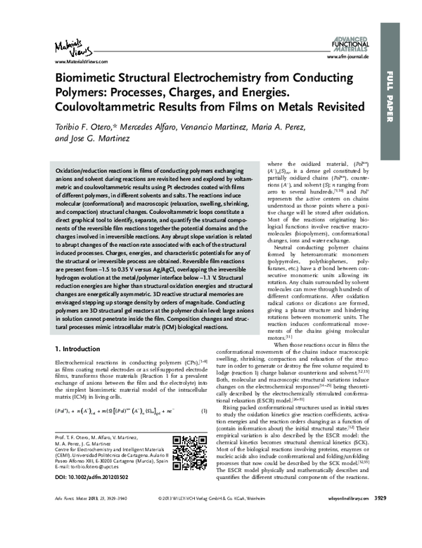 (PDF) Biomimetic Structural Electrochemistry from Conducting Polymers ...