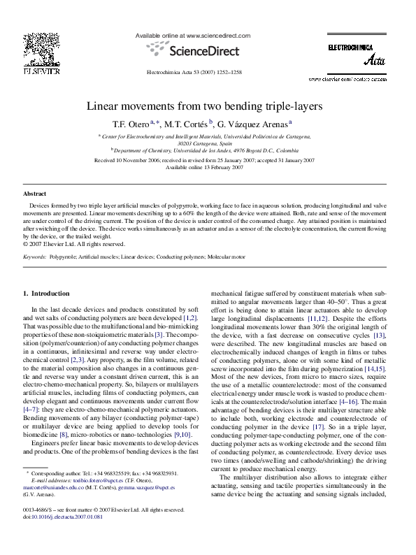 (PDF) Linear movements from two bending triple-layers