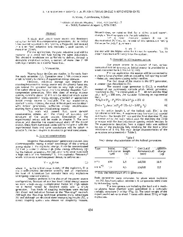 (PDF) A Pulsed Power Source For Plasma Focus Single-shot Experiments