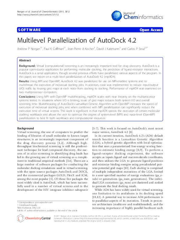 (PDF) Multilevel Parallelization of AutoDock 4.2