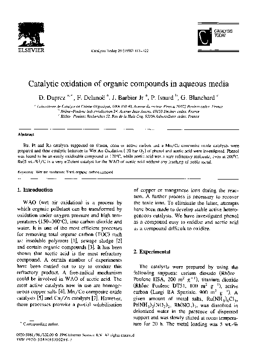 (PDF) Catalytic oxidation of organic compounds in aqueous media