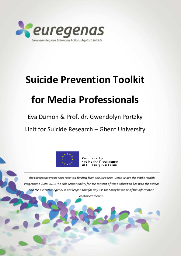 (PDF) Suicide Prevention Toolkit for Media Professionals (EUREGENAS ...