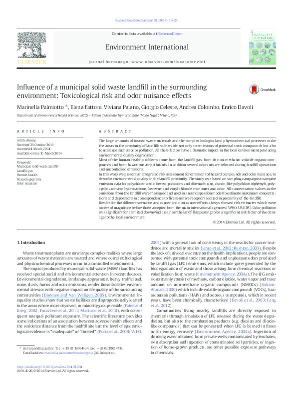 (PDF) Influence of a municipal solid waste landfill in the surrounding ...