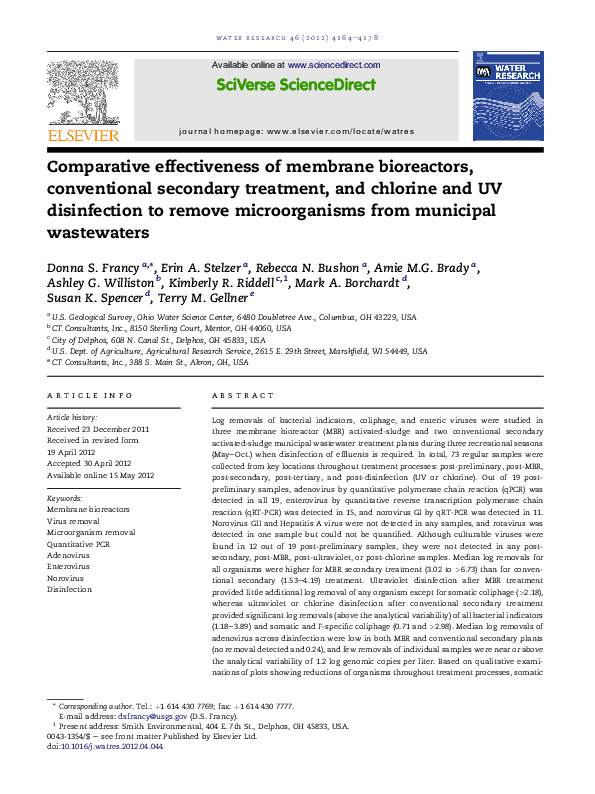 (PDF) Comparative effectiveness of membrane bioreactors, conventional