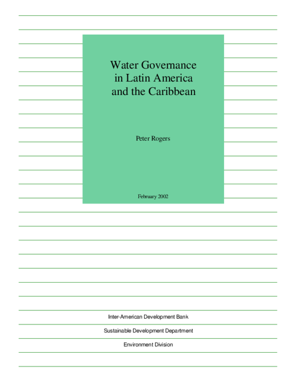 (PDF) Water governance in Latin America and the Caribbean