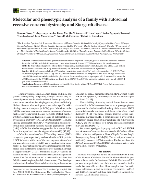 (PDF) Molecular and phenotypic analysis of a family with autosomal ...