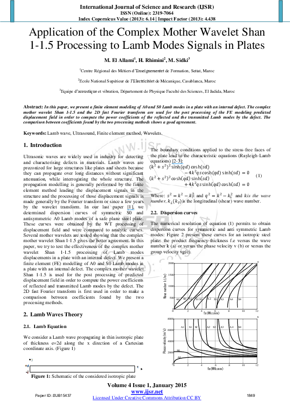 (PDF) Application of the Complex Mother Wavelet Shan 1-1.5 Processing ...