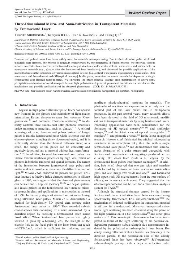 (PDF) ThreeDimensional Micro and NanoFabrication in Transparent