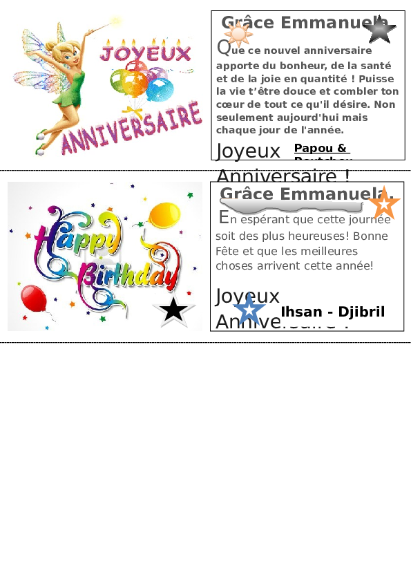 Joyeux Anniversaire Happy Birthday To You Free