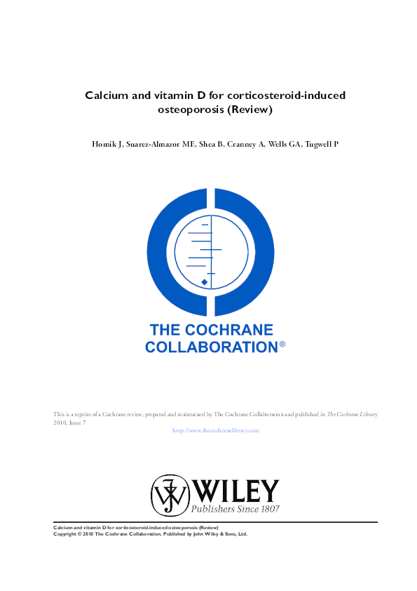 (PDF) Calcium and vitamin D for corticosteroid-induced osteoporosis