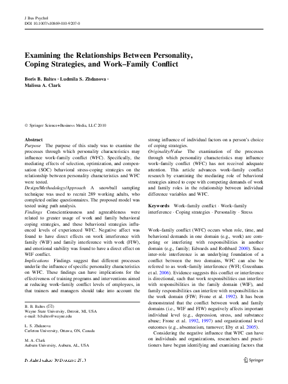 (PDF) Examining the Relationships Between Personality, Coping ...