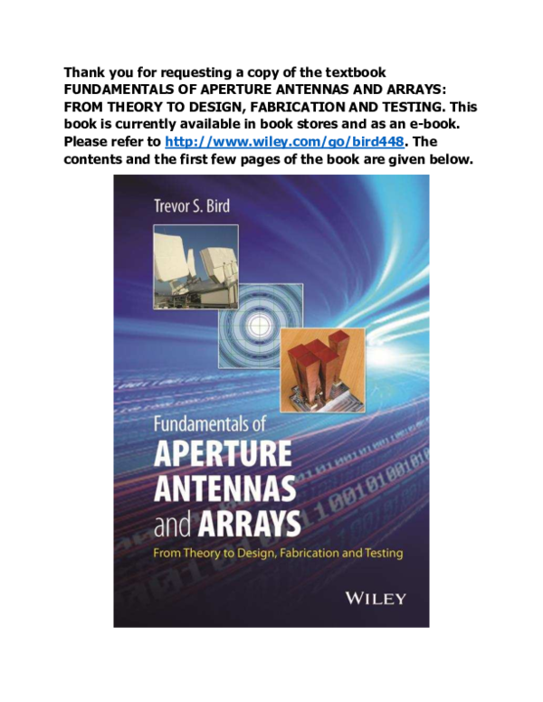 Fundamentals of Aperture Antennas and Arrays: From Theory to